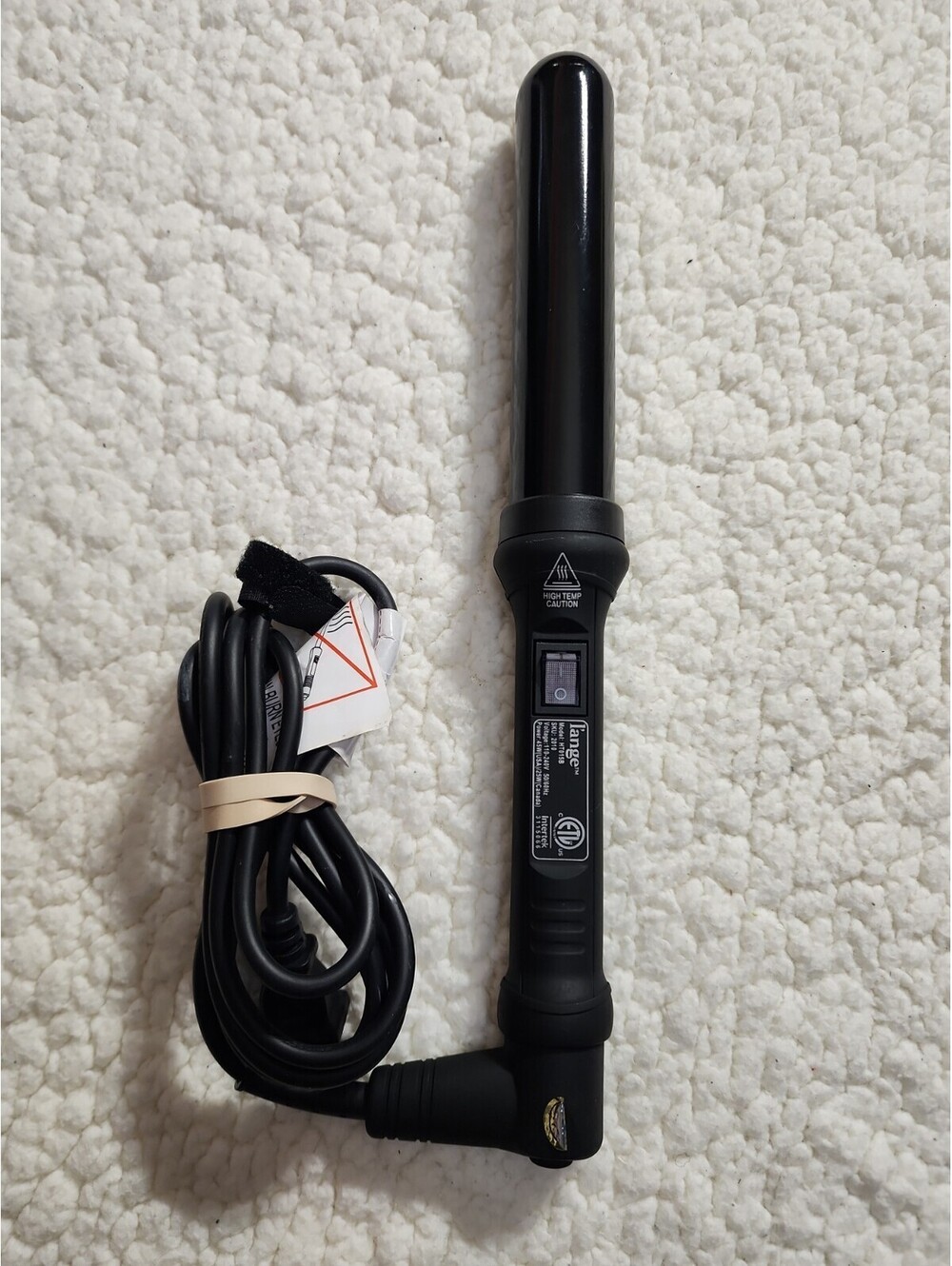 L'ANGE Curling Wand HT015B 1.25 in Ceramic Barrel Black Swivel Cord